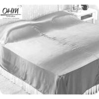 ราคา OHM ผ้าคลุมเตียง ผ้าซาตินแท้ 440 เส้น (เกรดพรีเมี่ยม) สีเทาเงิน (904879552)