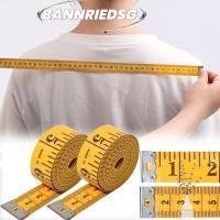 ราคา BANNRIEDSG989YR เทปวัดอ่อน, ไม้บรรทัดวัดตัว PVC 2x300 ซม., ไม้บรรทัดแบนขนาดเล็กขนาดคู่แบบพกพา (43531427665)