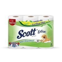 ราคา [สินค้าส่งด่วน] สก๊อตต์เอ็กซ์ตร้าเนเชอรัลคลีน 6 ม้วน SCOTT EXTRA NATURAL CLEAN 6 R (54912025168)