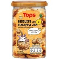 ราคา ท็อปส์ขนมปังกรอบไส้แยมสับปะรด 160กรัม Tops Biscuits with Pineapple Jam 160g. [หมายเลขบาร์โค้ด 8853474086337] (45312739596)