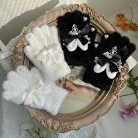 ราคา ♞,♘ใหม่น่ารักกระต่ายลูกไม้ Love Bow กระต่ายหูถุงมือเด็กที่อบอุ่น (25984266571)