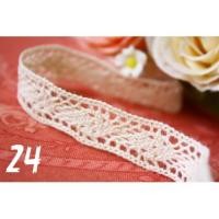 ราคา เทปผ้าลูกไม้ ลูกไม้คอตตอน ลูกไม้ถัก ลูกไม้ตกแต่ง DIY Cotton Tape สีครีมธรรมชาติ กว้าง 1.5 ซม. ยาว 1 หลา (No.24-B 0073-2) (5355579676)