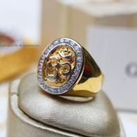 ราคา แหวนโอม ฝังเพชรcz งานทองไมครอน (14716655102)