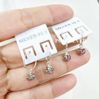 ราคา ต่างหูห่วงห้อยลูกดิสโก้หลากสี เงินแท้ 92.5% (52661245949)