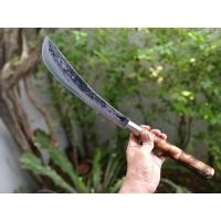 ราคา อีดาบ มีดดาบ ดาบสั้น Short Thai sword มีดลาบ มาเชเต้ มีดเดินป่า ดาบไทย มีดแคมป์ ใบ 12 ตีร้อนชุบแข็ง ด้ามไผ่ คอเลส (22634806124)