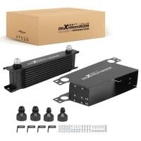 ราคา 【10-Row】Universal oil cooler ชุดออยคูลเลอร์ 10 แถว AN10 อลูมิเนียม แบบ British พร้อมแอร์ไกด์ ขายึด ข้อต่อ AN8/AN6 ระบายความร้อนเครื่องยนต์ รถแต่ง รับประกันไทย (48057374355)