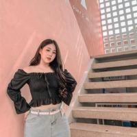 ราคา IVY - ครอปปาดไหล่ สม็อคทั้งตัว (6516164635)