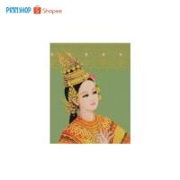 ราคา Pinn Shop ชุดปักครอสติช : นางรำ - ผ้าสีเขียว (TD-03) (13261263382)