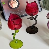 ราคา แก้วกุหลาบ RTADI, กุณโฑกุหลาบสีแดงสีตัดกัน, ถ้วยฝรั่งเศสม้วนแก้วสีทองอ่อนวันวาเลนไทน์ (57013182884)