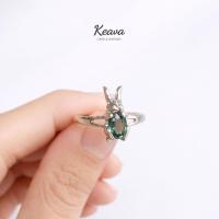 ราคา แหวน - พลอยเขียวส่องบางกะจะ จันทบุรี - Size 54 (51960478733)