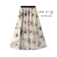 ราคา **พร้อมส่ง**กระโปรงผ้ามุ้ง 3 ชั้น ชั้นนอกสุดปักลายผีเสื้อ ดีไซน์สวยหรู (26274987798)
