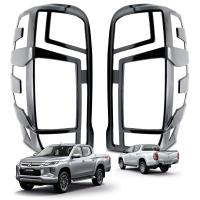 ราคา ครอบไฟท้าย ซ้าย+ขวา 2 ชิ้น สีเครฟล่าดำ สำหรับ Mitsubishi L200 Triton MQ 4x2 4x4 ปี 2019-2020 (7830099711)