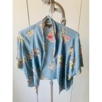 ราคา New!! Topshop blue glitter flower crop top US6 แท้% (3881357038)