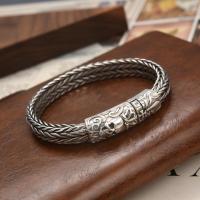 ราคา เงินแท้ 925 Seiko unisex สร้อยข้อมือกระโหลกทอมือสองเส้น (18576762178)