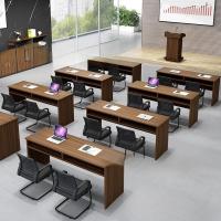 ราคา โต๊ะสี่เหลี่ยมสำหรับห้องประชุม โต๊ะประชุม โต๊ะฝึกไม้เคลื่อนที่แบบรวม โต๊ะยาวและเก้าอี้สำหรับนักเรียนแบบต่อ (52062570995)