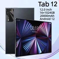 ราคา แท็บเล็ต Tab 12 Android หน้าจอเต็ม 12 นิ้ว หน้าจอใหญ่ 5G WIFI Dual SIM แท็บเล็ตสำหรับนักเรียน COD (41006817477)