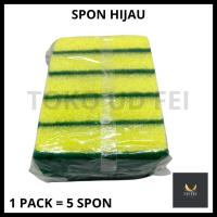 ราคา HIJAU ฟองน้ําล้างจานสีเขียวสีเหลือง 5 ชิ้น/สีเขียวเหลือง 2-SIDED DISHWASHING SPONGES/SQUARE DISHWASHING SPONGES/โฟมสีเขียวเหลือง (29987926326)