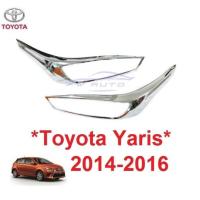 ราคา ครอบไฟหน้า TOYOTA YARIS 2014 2015 2016 โตโยต้า ยาริส ครอบ ฝา ไฟหน้า สีโครเมี่ยม (29773815295)