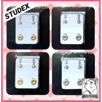 ราคา ต่างหู STUDEX ต่างหูสำหรับผิวแพ้ง่าย ขนาด M=4mm. เพชรฟ้า เพชรชมพู เพชรใส (19806380510)