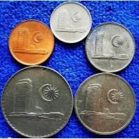 ราคา เหรียญ​มาเลเซีย​ Malaysia, (​รุ่น​เก่ารุ่นแรก), ชุด​ 5 เหรียญ, #​732 (23029134400)