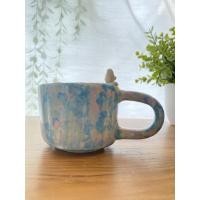 ราคา แก้วชา กาแฟ เซรามิก แฮนเมด สีเรนโบว์พร้อมแมวเกาะแก้วน่ารัก (23281248791)