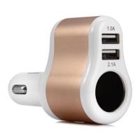 ราคา Hoco รุ่น UC206 ที่ชาร์จในรถ ชาร์จเร็ว Car Charger 3.1A 2usb 2.1A+1A ของแท้100% สีทอง (12307253509)