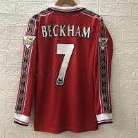 ราคา Throwback เสื้อกีฬาสโมสร jerseys scholes Ryan giggs 9899 treble home Beckham long sle (24732644113)