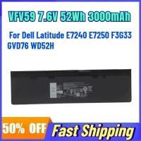 ราคา VFV59 7.6V 52Wh 3000mAh แบตเตอรี่แล็ปท็อปสําหรับ Dell Latitude E7240 E7250 F3G33 GVD76 WD52H เปลี่ยนแบตเตอรี่แบบชาร์จไฟได้ (52310490585)