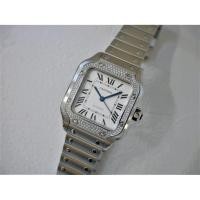 ราคา Cartier Cartier Cartier SANTOS SANTOS 35mm Stainless Steel Diamond Mechanical Watch W4SA0005 (47662542581)
