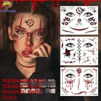 ราคา ZENBEAM สติ๊กเกอร์รอยสักฮาโลวีน, DIY น่ากลัว Bloodiness Face ตกแต่งสติกเกอร์,แต่งหน้ากันน้ําทิ้งตลกชั่วคราวรอยแผลเป็นสติกเกอร์ปาร์ตี้ฮาโลวีน (50513123360)