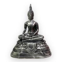 ราคา หลวงพ่อโต กว้าง 7นิ้ว สูง 9นิ้ว วัดบางพลี สีเงินเก่า (20184512491)