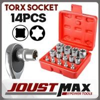 ราคา 14pcs Torx ดอกไขควงหัวจีบเซทเต้ารับ DRIVER Torx ดอกไขควงหัวจีบซ็อกเก็ตชุดเครื่องมือชุดกล่อง 14PCS E TORX BIT SOCKET (21248461995)