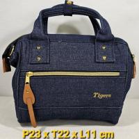 ราคา Tigers Japan original denim 2way สลิงไหล่ hand tote bag mini pouch กระเป๋าสะพายกางเกงยีนส์มือคล้าย anello (28656207525)