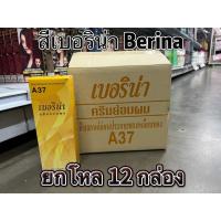 ราคา **ยกโหล 12 กล่อง** Berina Hair Color เบอริน่า สีย้อมผม สีผมเบอริน่า **A37 สีบลอนด์อ่อนประกายทองเหลือบทอง** (49562638294)