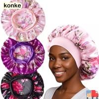 ราคา KONKE ฝากระโปรงผู้หญิง,ยืดหยุ่นปีกกว้าง Sleep Bonnets,แฟชั่นผ้าไหมดอกไม้พิมพ์หมวกซาตินดูแลเส้นผม (27844763193)