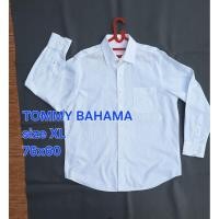 ราคา KEMEJA เสื้อเชิ้ตสีขาวล้วนแขนยาว TOMMY BAHAMA ดั้งเดิม (49112249508)