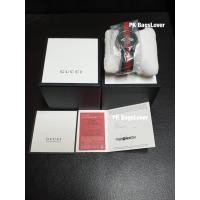 ราคา นาฬิกาสายเขียวแดง หน้าปัดผึ้งเงิน Gucci ขอบเงิน หน้าปัตขนาด 38mm (17746311531)