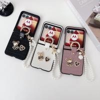 ราคา เหมาะสําหรับ MOTO Razr 40 50 60 Ultra Pearl มือถือหมีลายจระเข้เคสโทรศัพท์หนัง (50509670905)