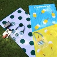 ราคา พร้อมส่ง Starbucks Beach Towel Set ผ้าห่มสตาร์บัตพร้อมกระเป๋าใส (พร้อมส่ง) (6235142077)