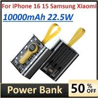 ราคา Power Bank 10000mAh Fast Charging พร้อมไฟกลางคืน LED อบอุ่นสําหรับ IPhone 16 15 Samsung Xiaomi Mini Mobile Power Supply (43031788338)