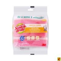 ราคา สก๊อตช์-ไบรต์ 3เอ็ม แผ่นใยพร้อมฟองน้ำ สูตรแอนตี้แบคทีเรีย สีชมพู แพ็ค 2 แถม 1 (ฟรีในแพ็ค) (51012294491)