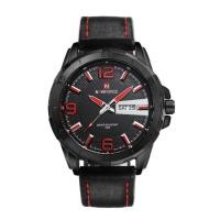 ราคา naviforce watch แท้ นาฬิกาข้อมือผู้ชาย สีดำ สายหนัง รุ่น NF9055-RED (293600146)