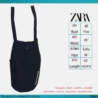 ราคา USED Zara - Black Pinafore Skirt | เอี๊ยมกระโปรงสั้นสีดำ แขนกุด สายเดี่ยว โบว์ ทรงเอ สีพื้น สายฝอ แท้ มือสอง (22587488809)