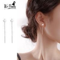 ราคา We Flower เกาหลี s925 เงิน Clover พู่โซ่ต่างหูห้อยสําหรับผู้หญิงสาวหมั้น Drop ต่างหูเครื่องประดับของขวัญ (29558580266)