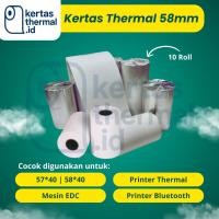 ราคา 10 ม้วนกระดาษ RECEIPT กระดาษ 57X40 58X40 กระดาษม้วน EDC THERMAL MINI BLUETOOTH PRINTER 58 มม. / CASH RECEIPT 57X40 (46158482187)