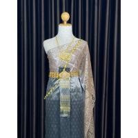 ราคา ชุดไทยเทาเข้ม ชุดไทยสไบออเจ้า (25253781876)