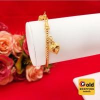 ราคา สร้อยข้อมือทองลายกระดูกงูห้อยจี้หัวใจตัดลาย ความยาว 6.5 นิ้ว ใส่ได้ทุกโอกาส ทองชุบ ทองปลอม รูปถ่ายจากสินค้าจริง พร้อมส่ง (24874952256)