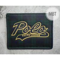 ราคา POLO RALPH LAUREN STRIPED LOGO LEATHER CARD CASE กระเป๋าใส่บัตร (22724953442)