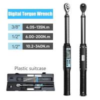 ราคา 1/2" 3/8" Digital Torque Wrench Professional Torque Adjustable Wrench Data Save Bike Car Bicycle Re (47312442676)