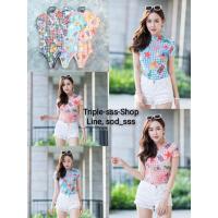 ราคา พร้อมส่งเสื้อบอดี้สูทซีทรู เสื้อบอดี้สูท เสื้อซีทรูพิมพ์ลาย (7454975088)